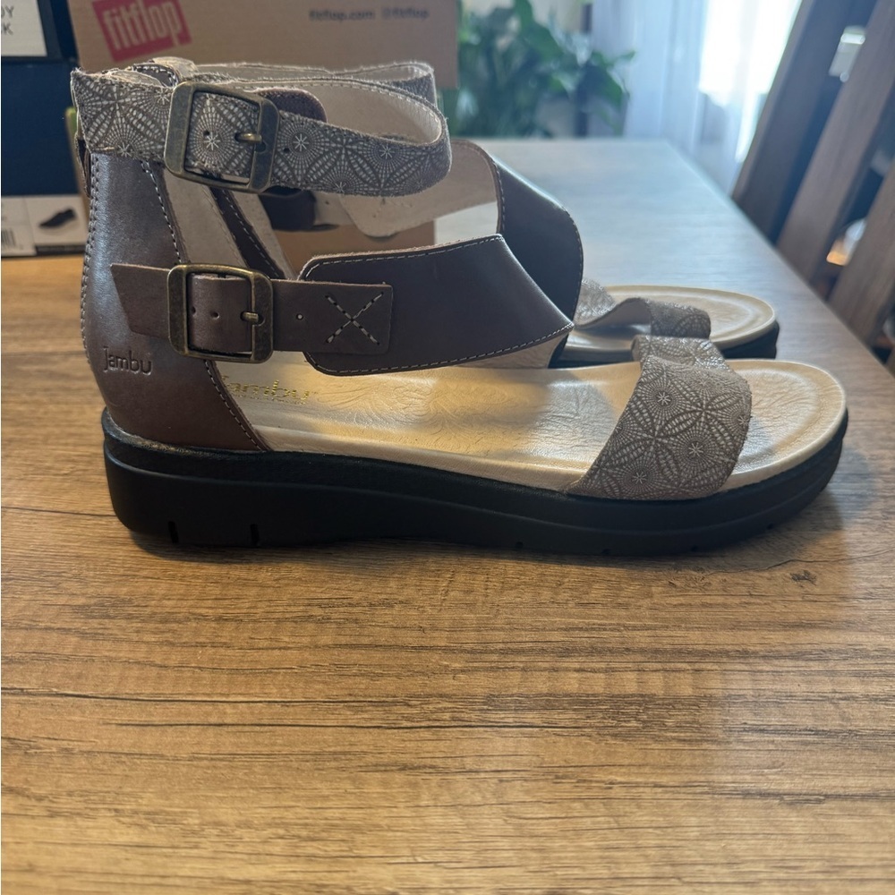 Jambu Brown and Gray Sandals with Supportive Sole